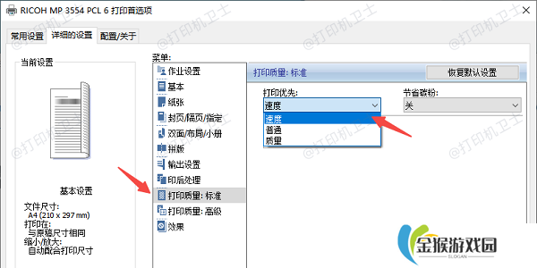 调整打印机质量