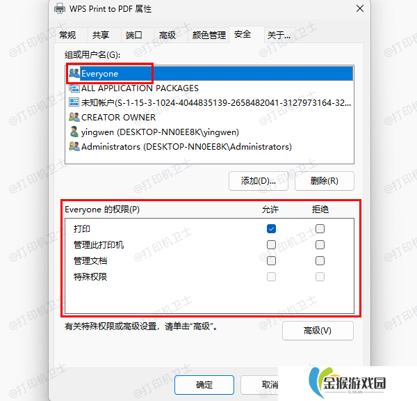 调整共享权限