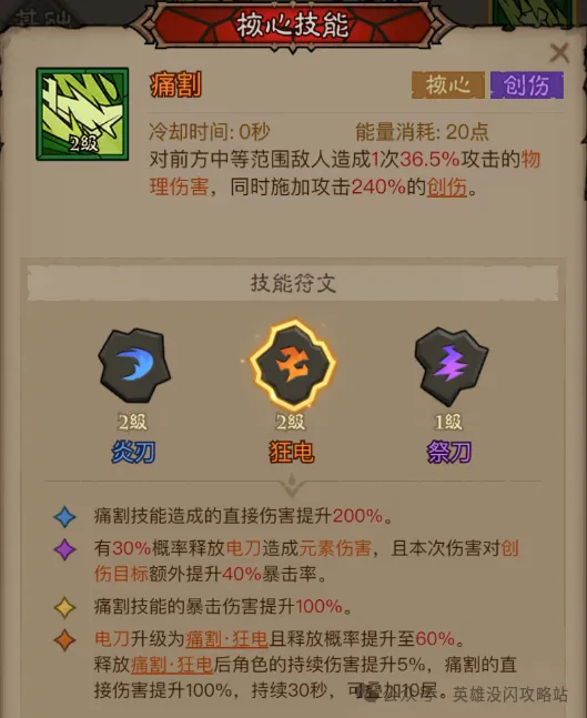 英雄没有闪狂电痛割流搭配思路攻略